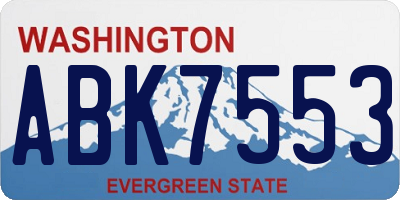 WA license plate ABK7553