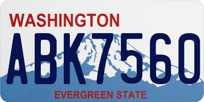 WA license plate ABK7560