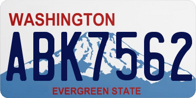 WA license plate ABK7562