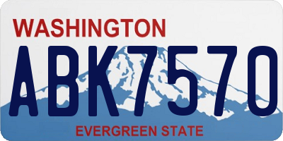 WA license plate ABK7570