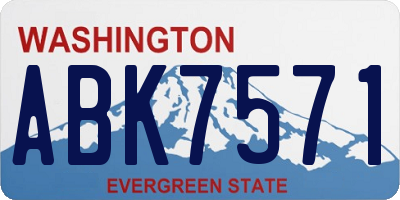 WA license plate ABK7571