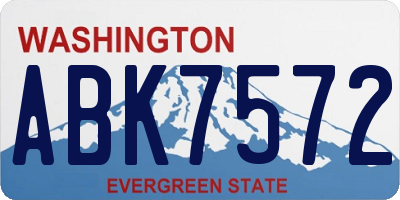 WA license plate ABK7572