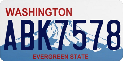 WA license plate ABK7578