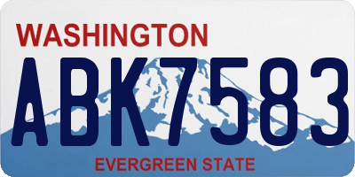 WA license plate ABK7583