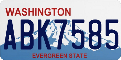 WA license plate ABK7585
