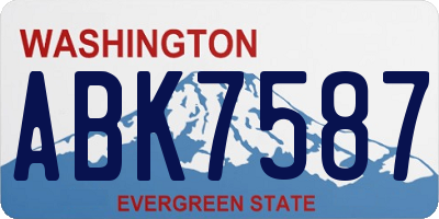 WA license plate ABK7587