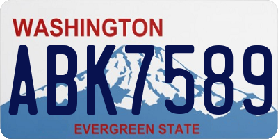 WA license plate ABK7589