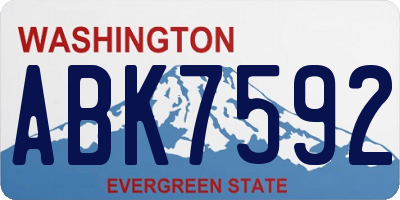 WA license plate ABK7592