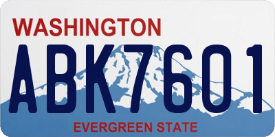 WA license plate ABK7601