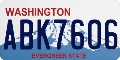 WA license plate ABK7606