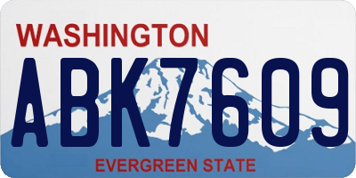 WA license plate ABK7609