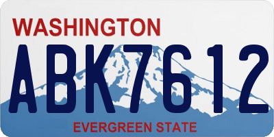 WA license plate ABK7612