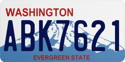 WA license plate ABK7621