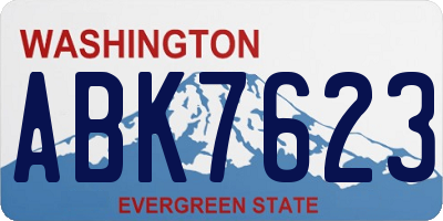 WA license plate ABK7623