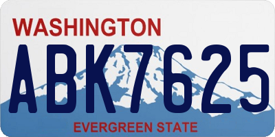 WA license plate ABK7625