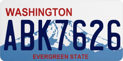 WA license plate ABK7626