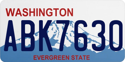 WA license plate ABK7630