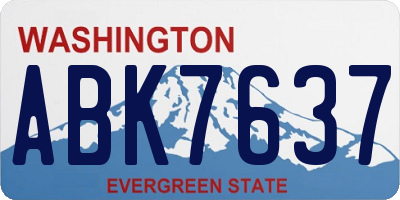 WA license plate ABK7637
