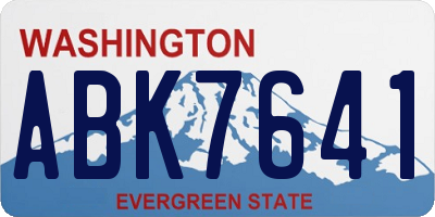 WA license plate ABK7641