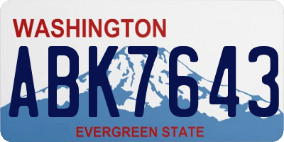 WA license plate ABK7643