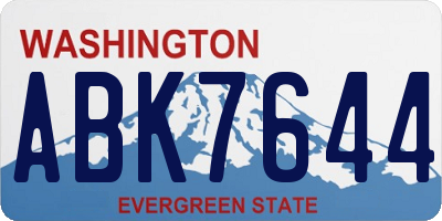 WA license plate ABK7644