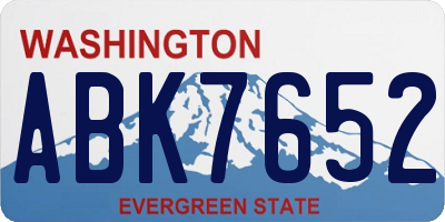 WA license plate ABK7652