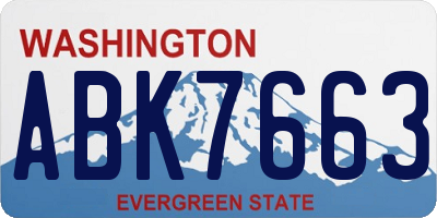 WA license plate ABK7663
