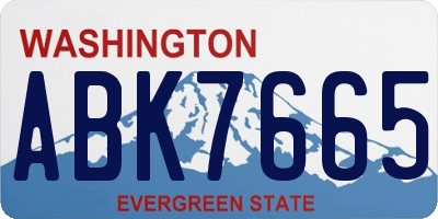WA license plate ABK7665