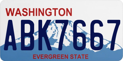 WA license plate ABK7667