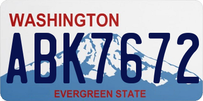 WA license plate ABK7672