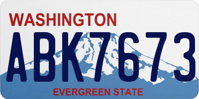 WA license plate ABK7673