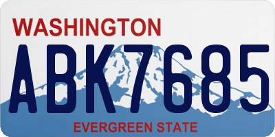 WA license plate ABK7685
