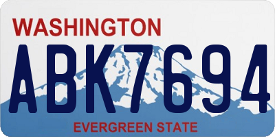 WA license plate ABK7694