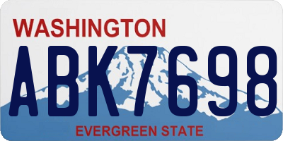 WA license plate ABK7698