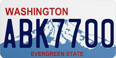 WA license plate ABK7700