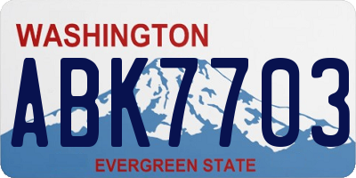 WA license plate ABK7703