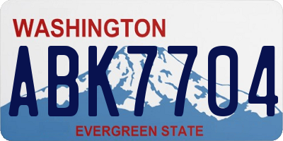 WA license plate ABK7704
