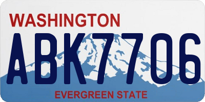 WA license plate ABK7706