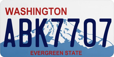 WA license plate ABK7707