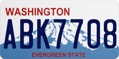 WA license plate ABK7708