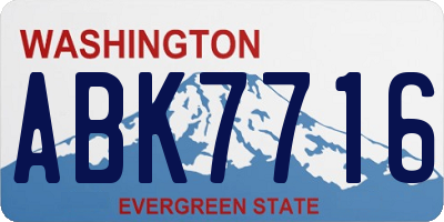 WA license plate ABK7716