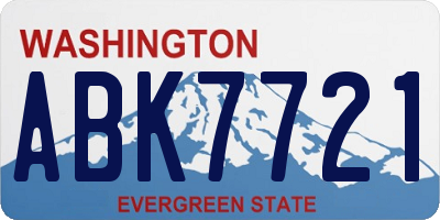 WA license plate ABK7721