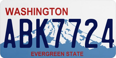 WA license plate ABK7724