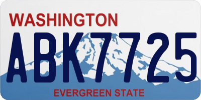 WA license plate ABK7725