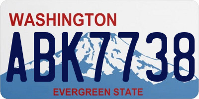 WA license plate ABK7738
