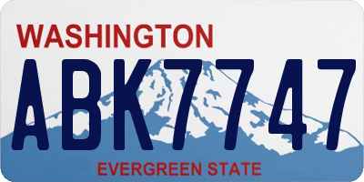 WA license plate ABK7747