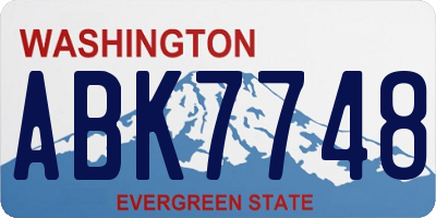 WA license plate ABK7748
