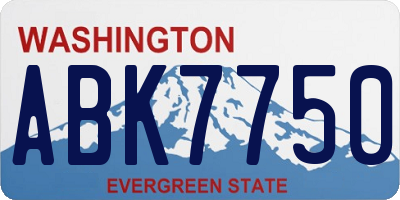 WA license plate ABK7750