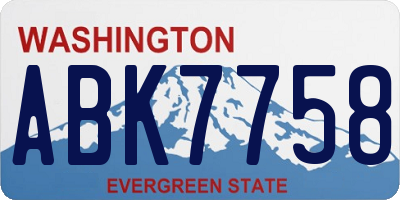 WA license plate ABK7758
