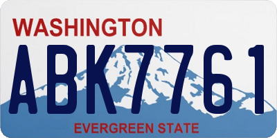 WA license plate ABK7761